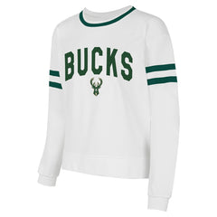 Milwaukee Bucks Concepts Sport Women's Borough Pullover Sweatshirt White