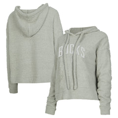 Milwaukee Bucks Concepts Sport Women's Ventura Comfy Pullover Hoodie Gray