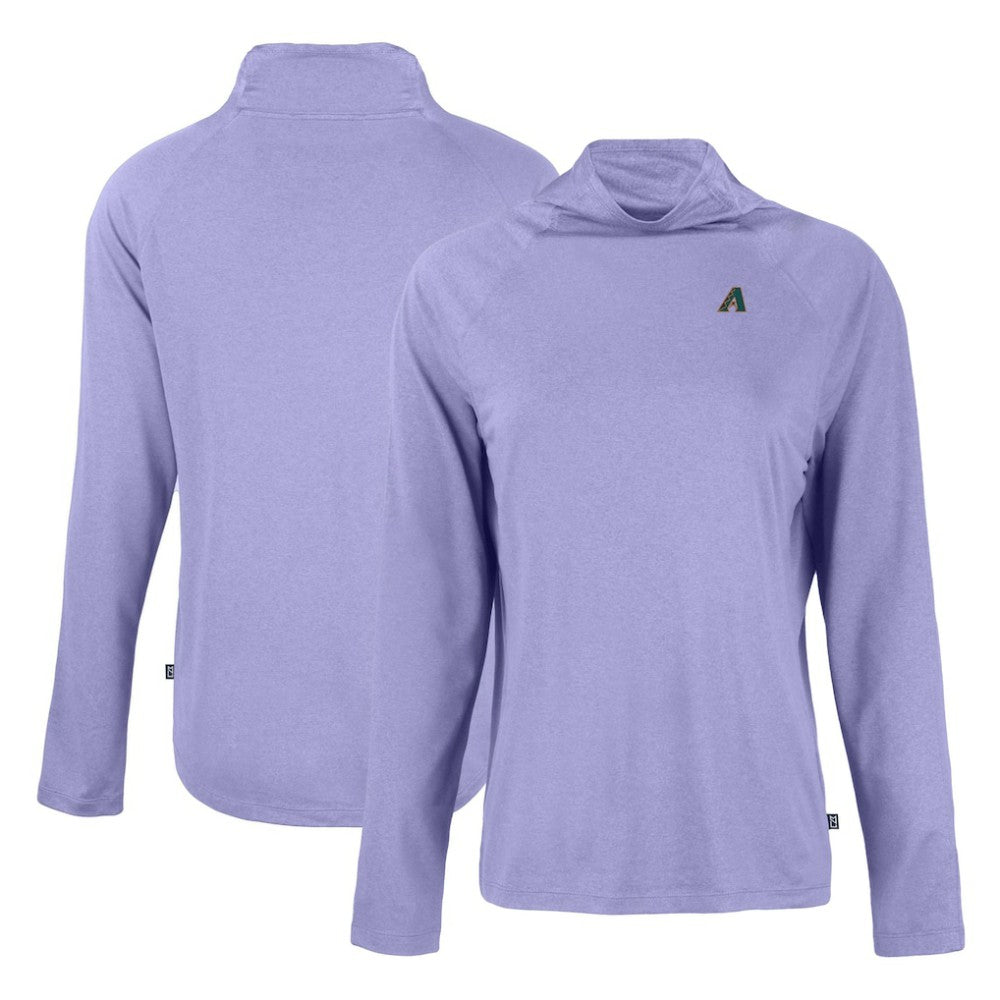 Arizona Diamondbacks Cutter & Buck Women's Cooperstown Collection Coastline Epic Comfort Eco Recycled Funnel Neck Raglan Pullover Top - Purple Pullover