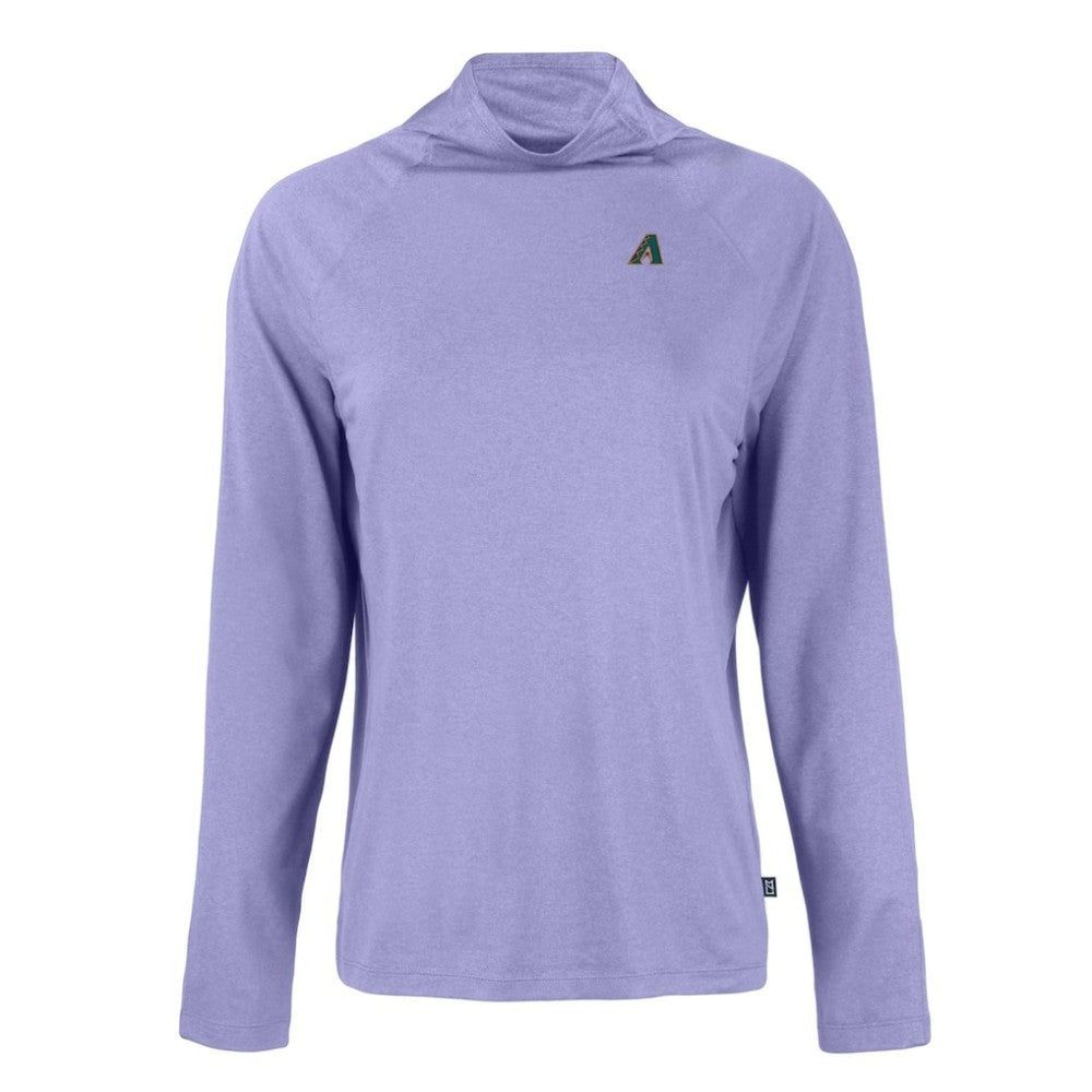 Arizona Diamondbacks Cutter & Buck Women's Cooperstown Collection Coastline Epic Comfort Eco Recycled Funnel Neck Raglan Pullover Top - Purple Pullover