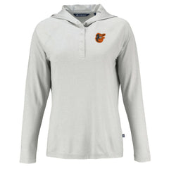 Baltimore Orioles Cutter & Buck Women's  Coastline Epic Comfort Eco Recycled Hoodie Raglan Long Sleeve T-Shirt - Gray Hoodies