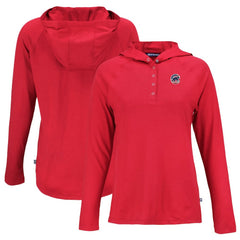 Chicago Cubs Cutter & Buck Women's Stars And Stripes Coastline Epic Comfort Eco Recycled Hoodie Raglan Long Sleeve T-Shirt - Red Hoodies