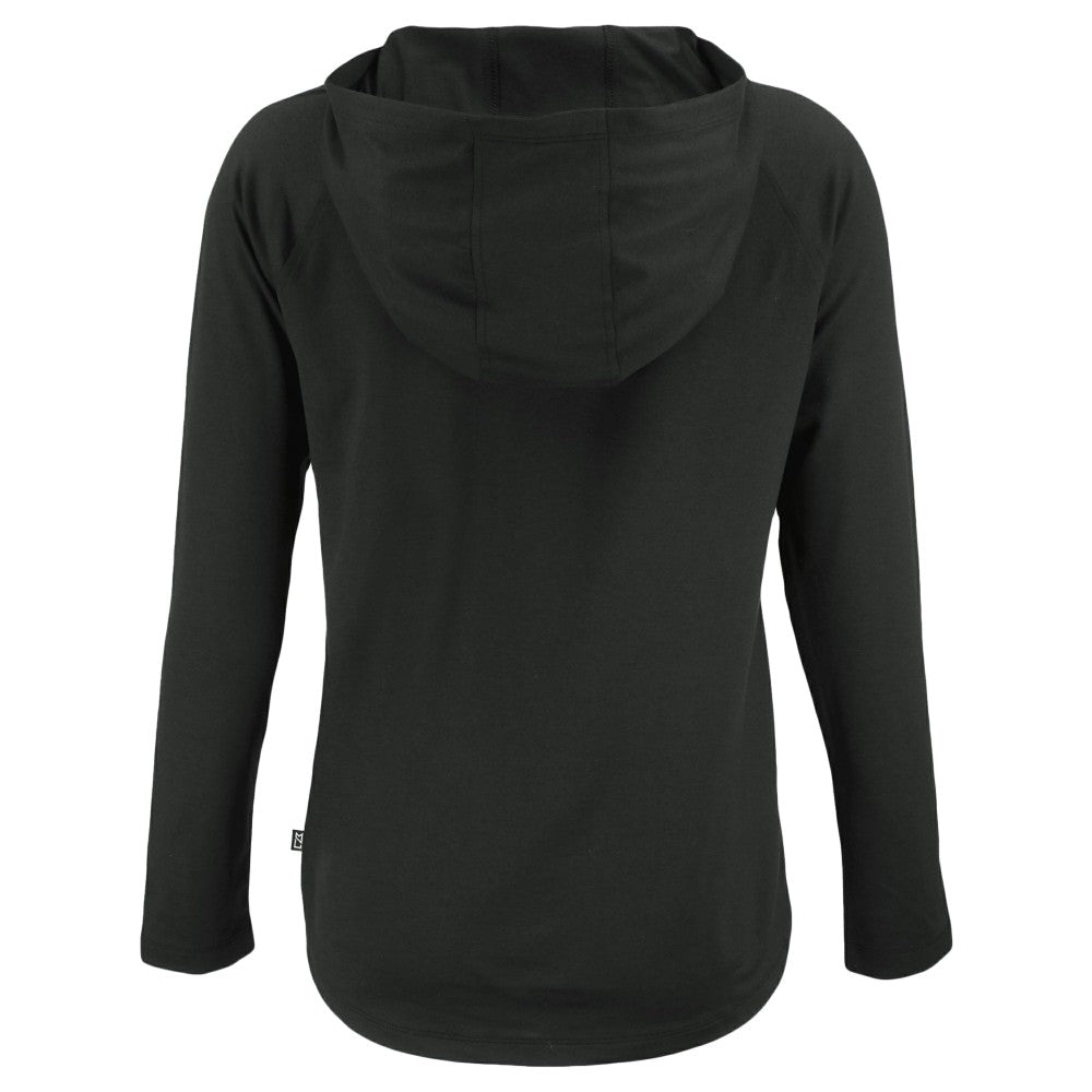 Cincinnati Reds Cutter & Buck Women's Cooperstown Collection Coastline Epic Comfort Eco Recycled Hoodie Raglan Long Sleeve T-Shirt - Black Hoodies
