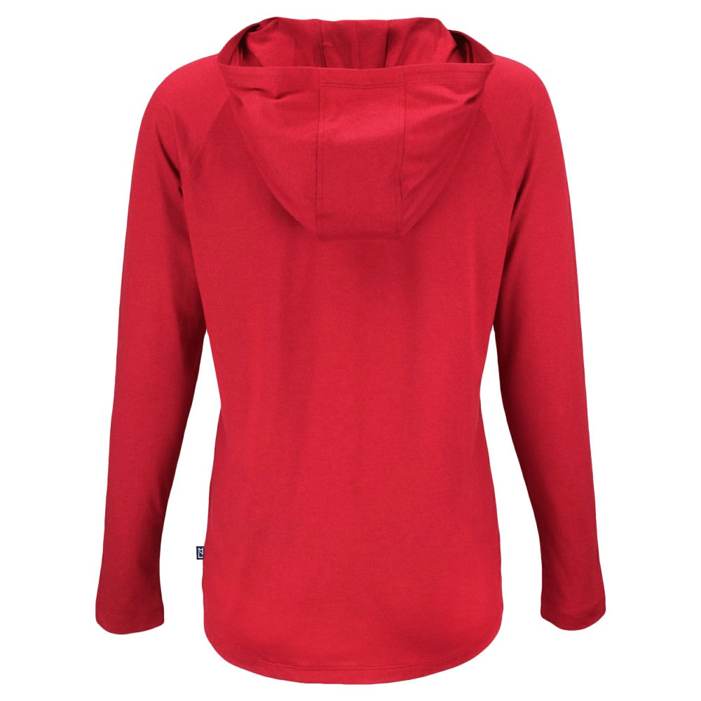 Cincinnati Reds Cutter & Buck Women's Stars And Stripes Coastline Epic Comfort Eco Recycled Hoodie Raglan Long Sleeve T-Shirt - Red Hoodies