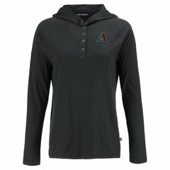 Arizona Diamondbacks Cutter & Buck Women's  Coastline Epic Comfort Eco Recycled Hoodie Raglan Long Sleeve T-Shirt - Black Hoodies