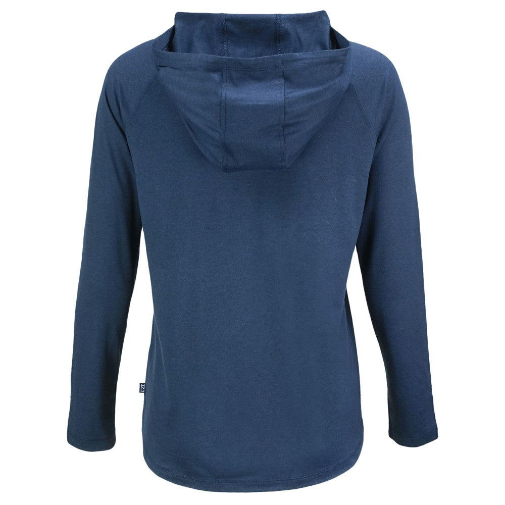 Cleveland Guardians Cutter & Buck Women's  Coastline Epic Comfort Eco Recycled Hoodie Raglan Long Sleeve T-Shirt - Navy Hoodies