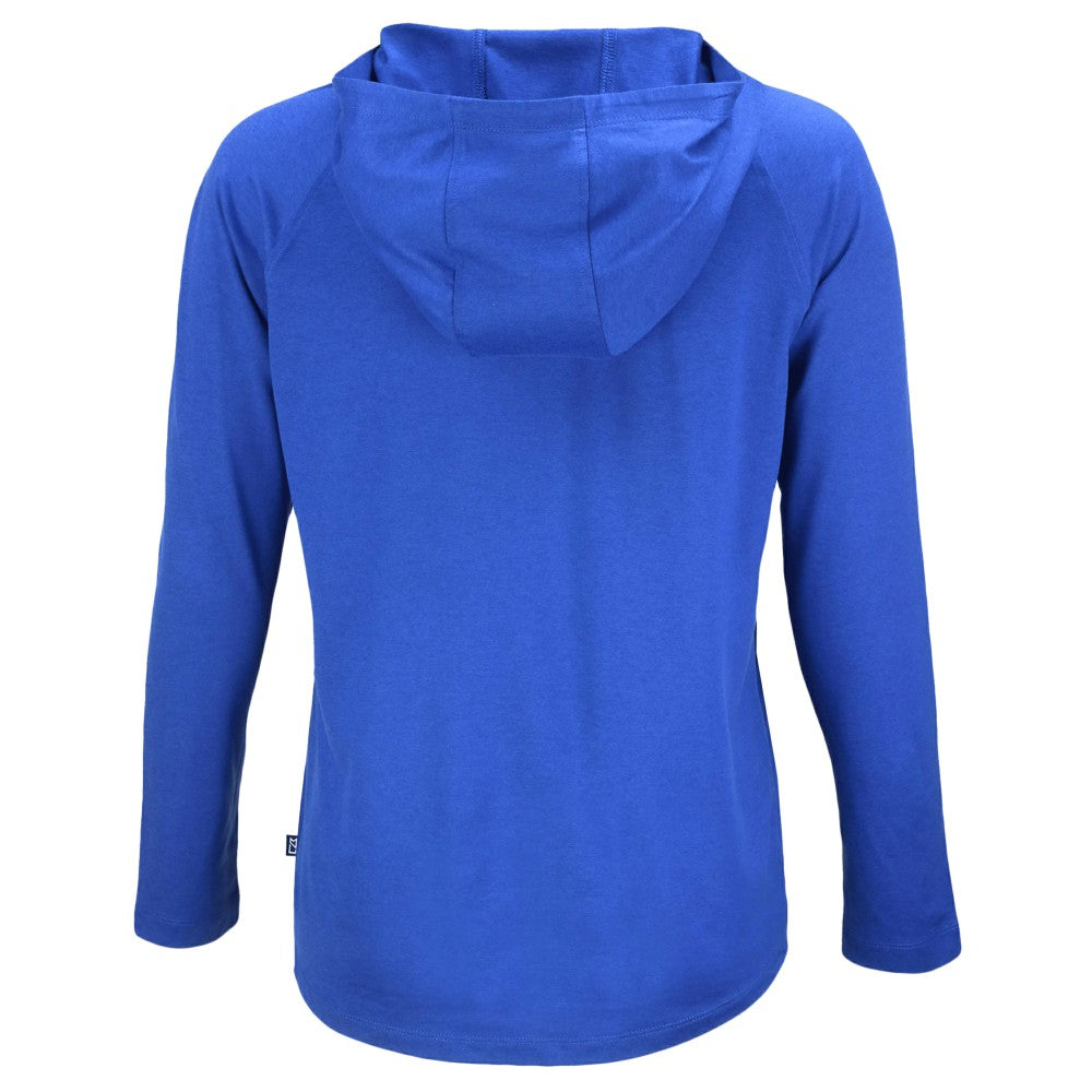 Kansas City Royals Cutter & Buck Women's  Coastline Epic Comfort Eco Recycled Hoodie Raglan Long Sleeve T-Shirt - Royal Hoodies
