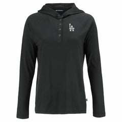 Los Angeles Dodgers Cutter & Buck Women's  Coastline Epic Comfort Eco Recycled Hoodie Raglan Long Sleeve T-Shirt - Black Hoodies