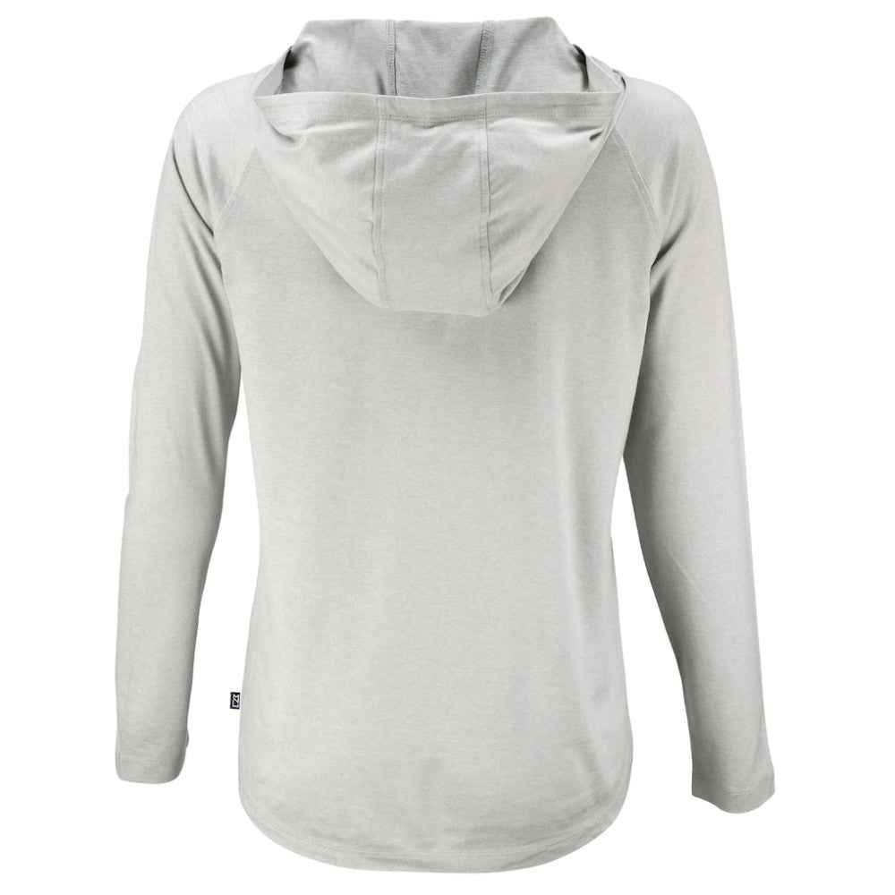 Pittsburgh Pirates Cutter & Buck Women's Cooperstown Collection Coastline Epic Comfort Eco Recycled Hoodie Raglan Long Sleeve T-Shirt - Gray Hoodies