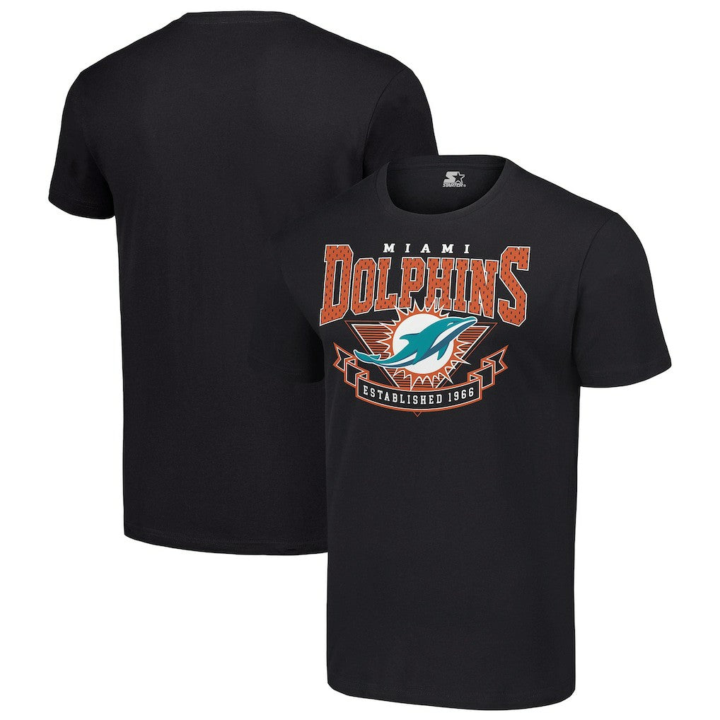 Miami Dolphins Starter 80s Inspired Team Logo T-Shirt Black
