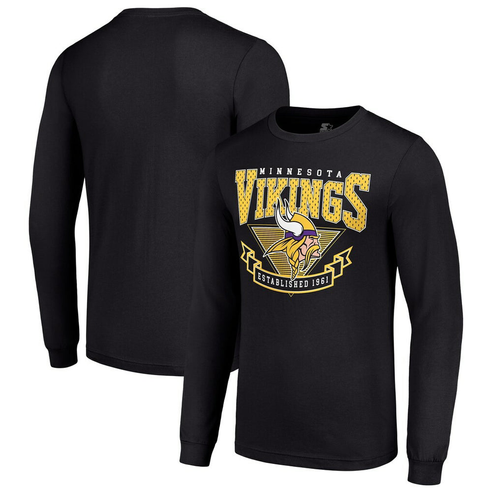 Minnesota Vikings Starter '80s Inspired Team Logo Long Sleeve T-Shirt Black