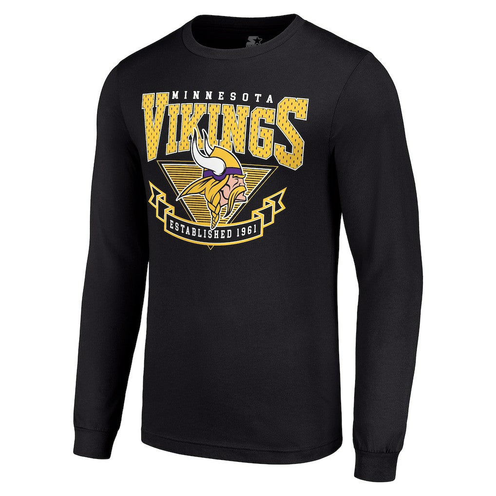 Minnesota Vikings Starter '80s Inspired Team Logo Long Sleeve T-Shirt Black
