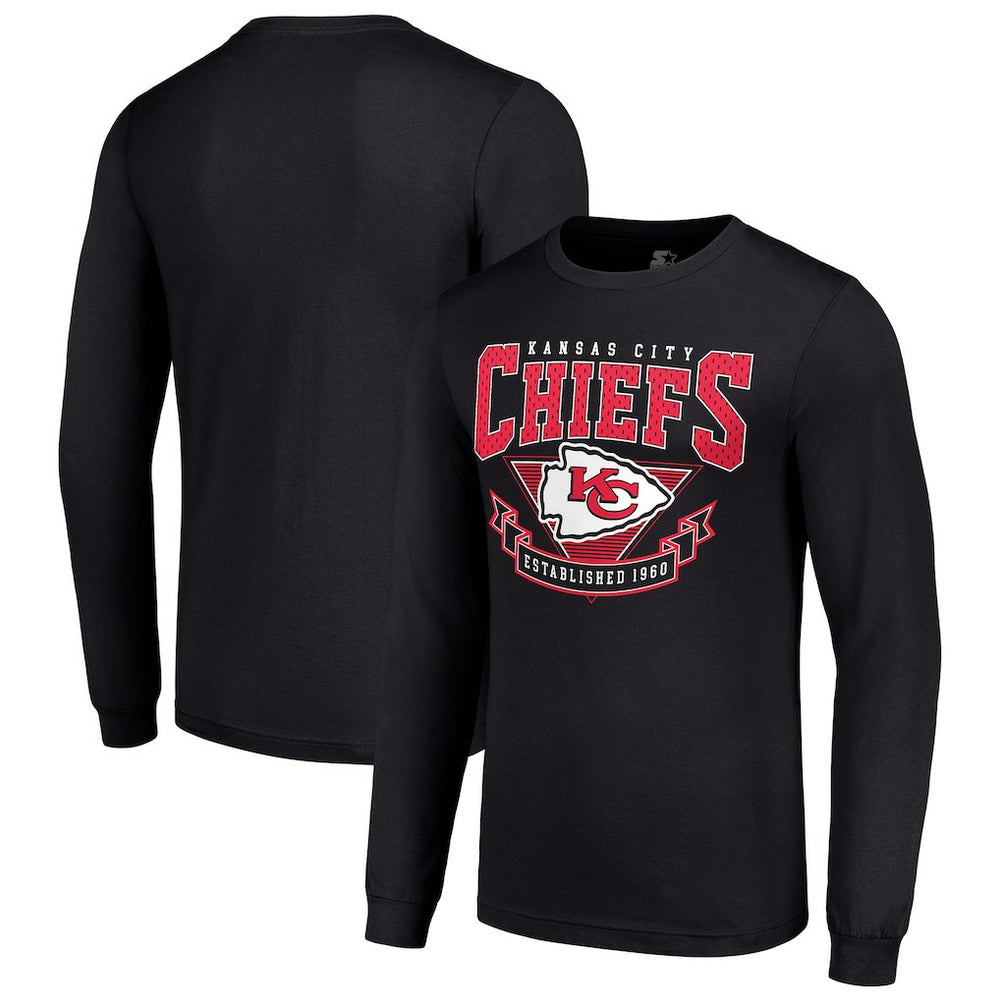 Kansas City Chiefs Starter '80s Inspired Team Logo Long Sleeve T-Shirt Black