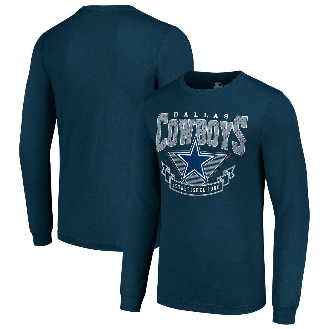 Dallas Cowboys Starter '80s Inspired Team Logo Long Sleeve T-Shirt Navy