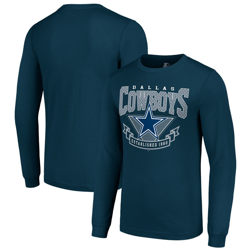 Dallas Cowboys Starter '80s Inspired Team Logo Long Sleeve T-Shirt Navy