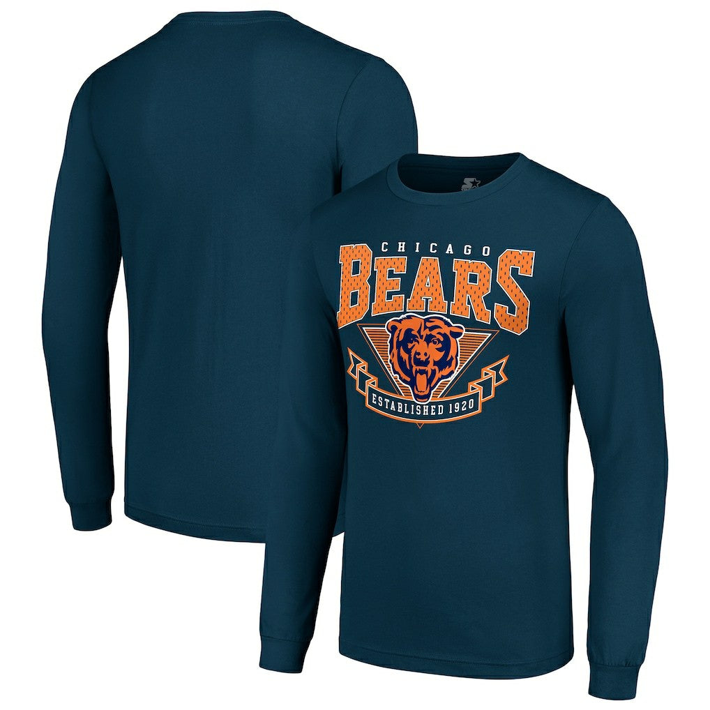 Chicago Bears Starter '80s Inspired Team Logo Long Sleeve T-Shirt Navy
