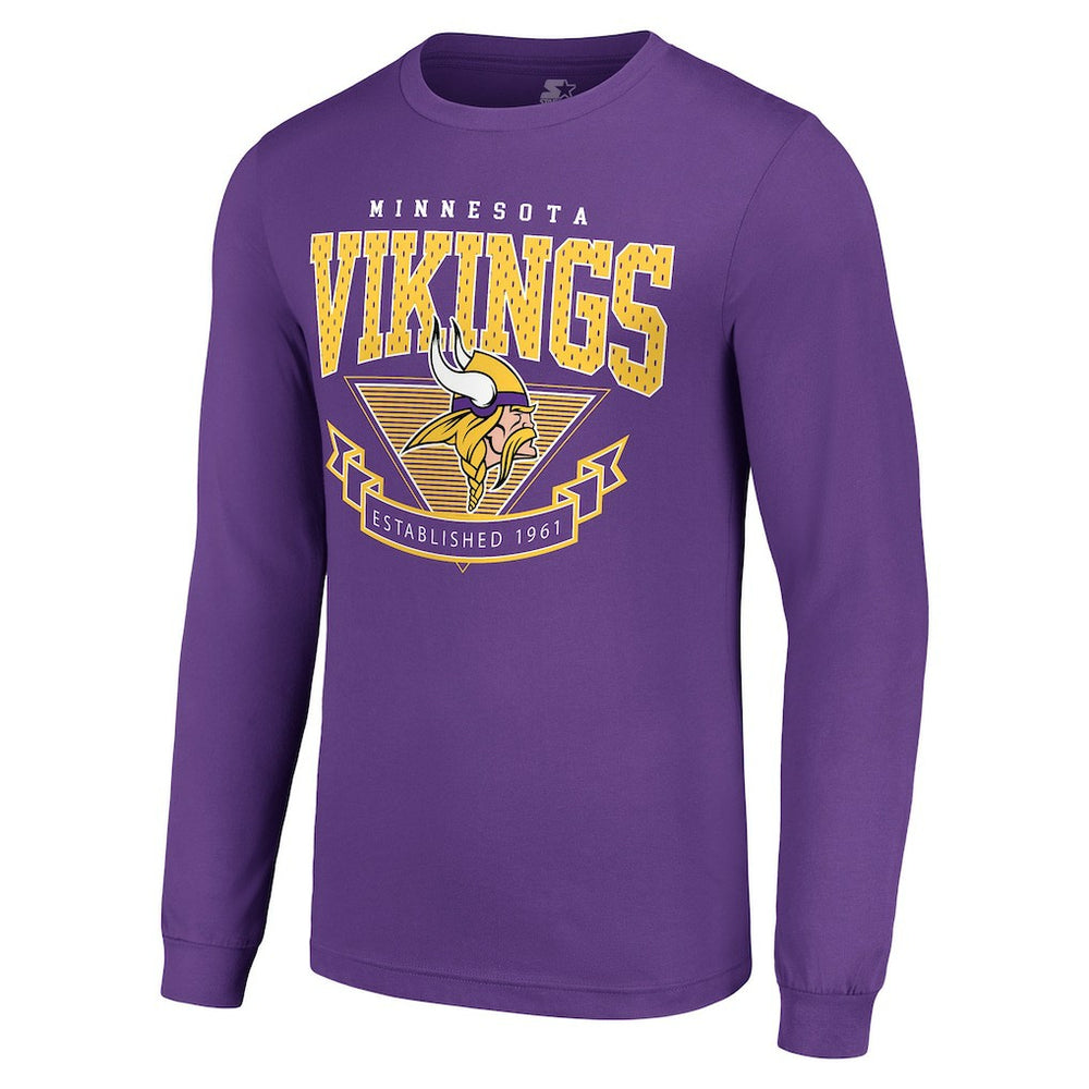 Minnesota Vikings Starter '80s Inspired Team Logo Long Sleeve T-Shirt Purple