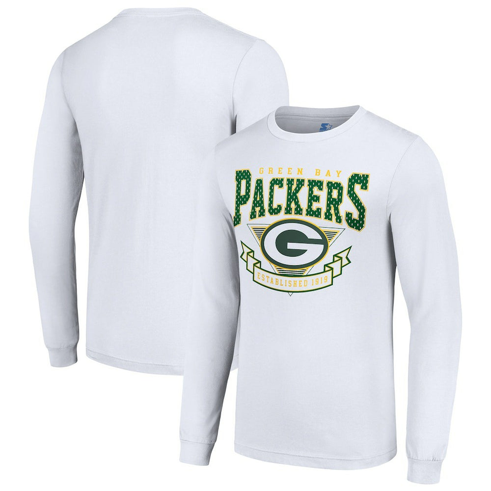 Green Bay Packers Starter '80s Inspired Team Logo Long Sleeve T-Shirt White