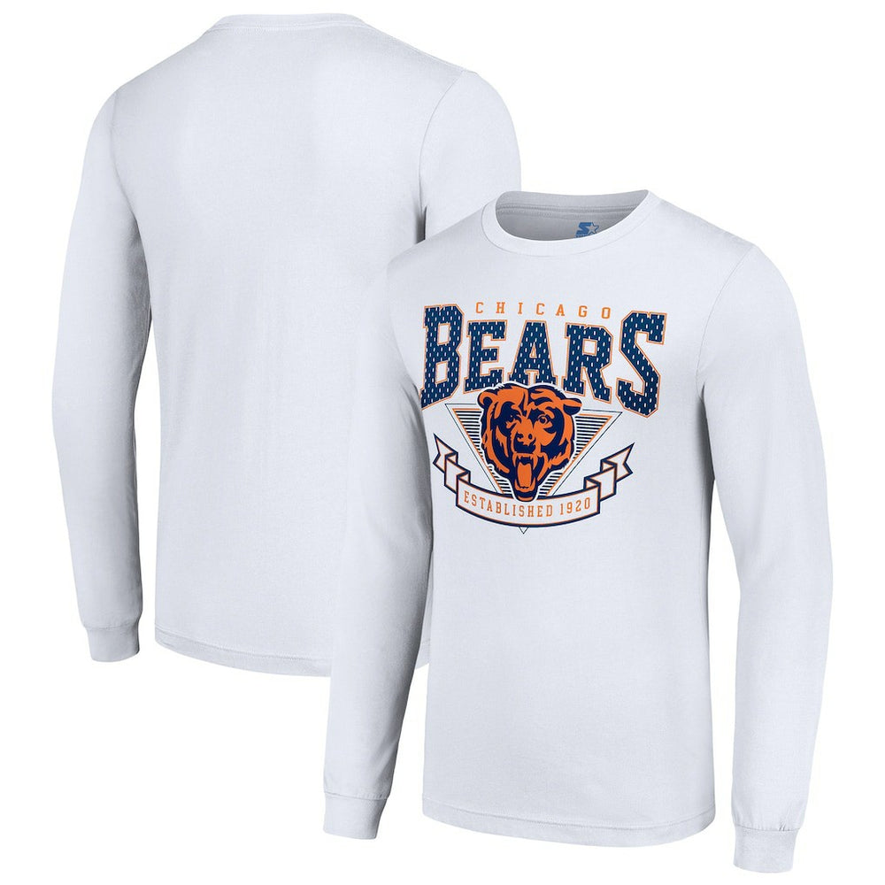 Chicago Bears Starter '80s Inspired Team Logo Long Sleeve T-Shirt White