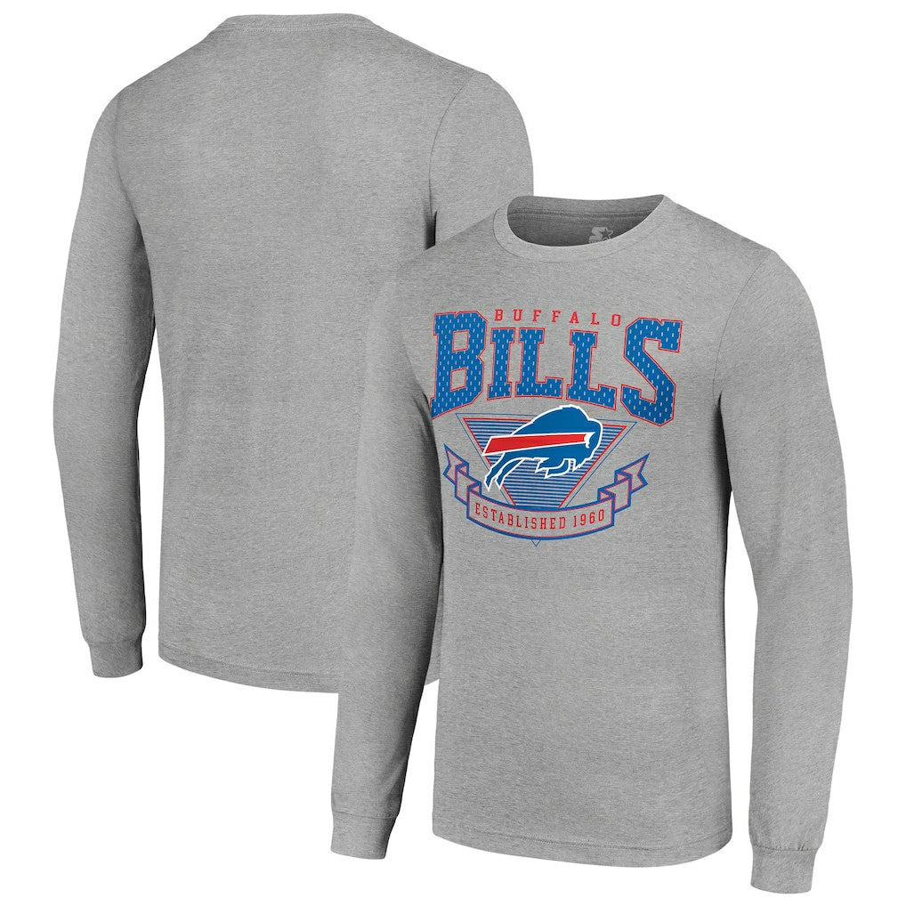 Buffalo Bills Starter '80s Inspired Team Logo Long Sleeve T-Shirt Heather Gray