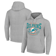 Miami Dolphins Starter ‘80s Inspired Pullover Hoodie Heather Gray