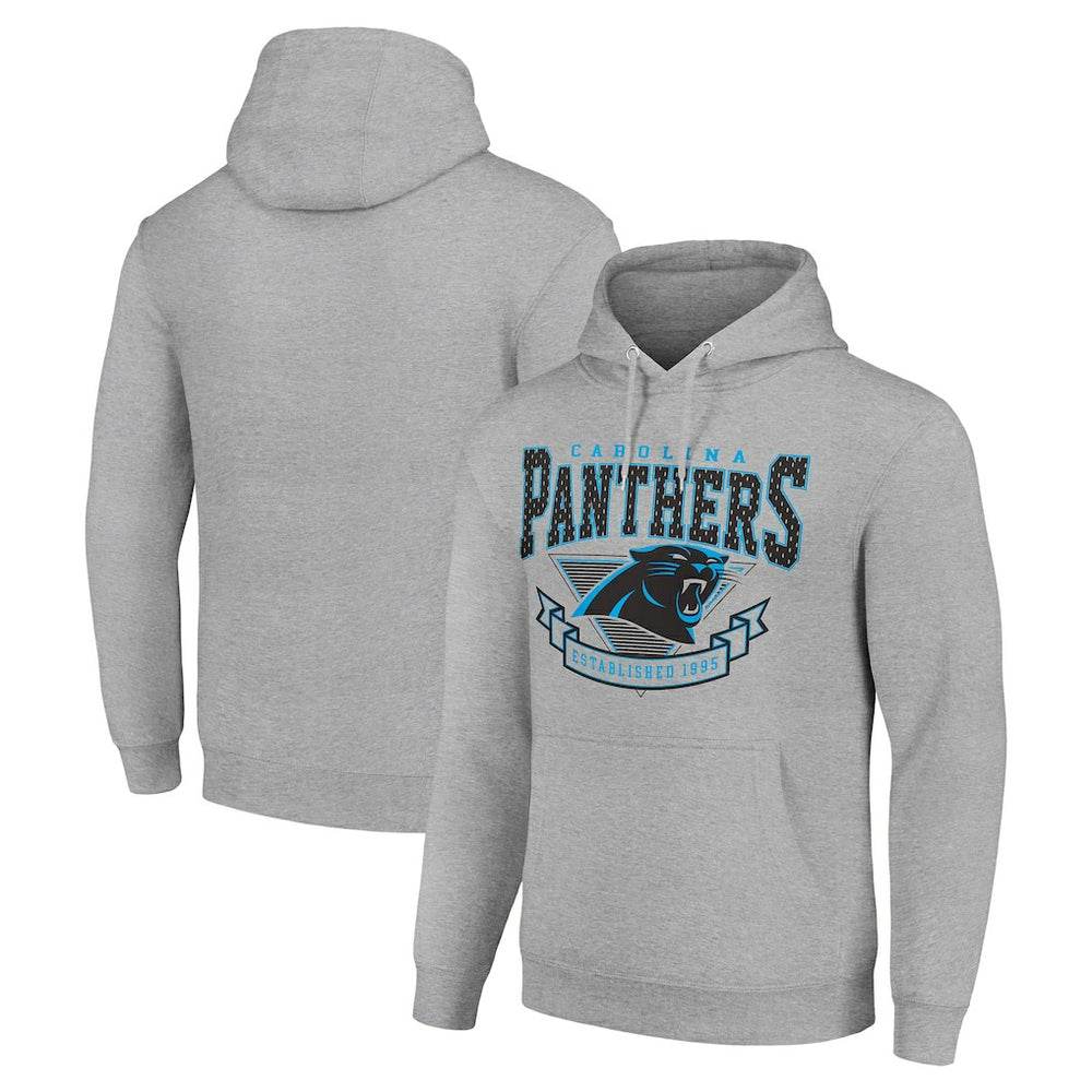 Carolina Panthers Starter ‘80s Inspired Pullover Hoodie Heather Gray
