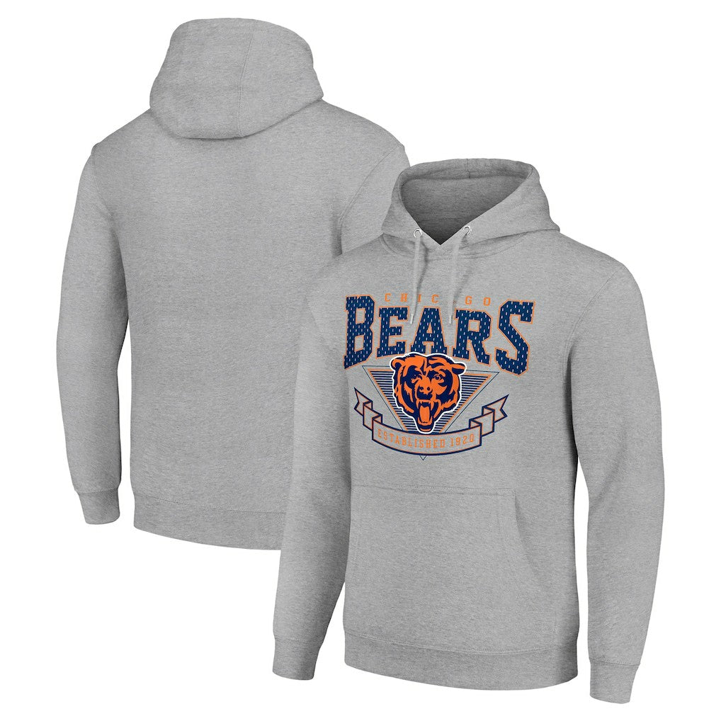 Chicago Bears Starter ‘80s Inspired Pullover Hoodie Heather Gray