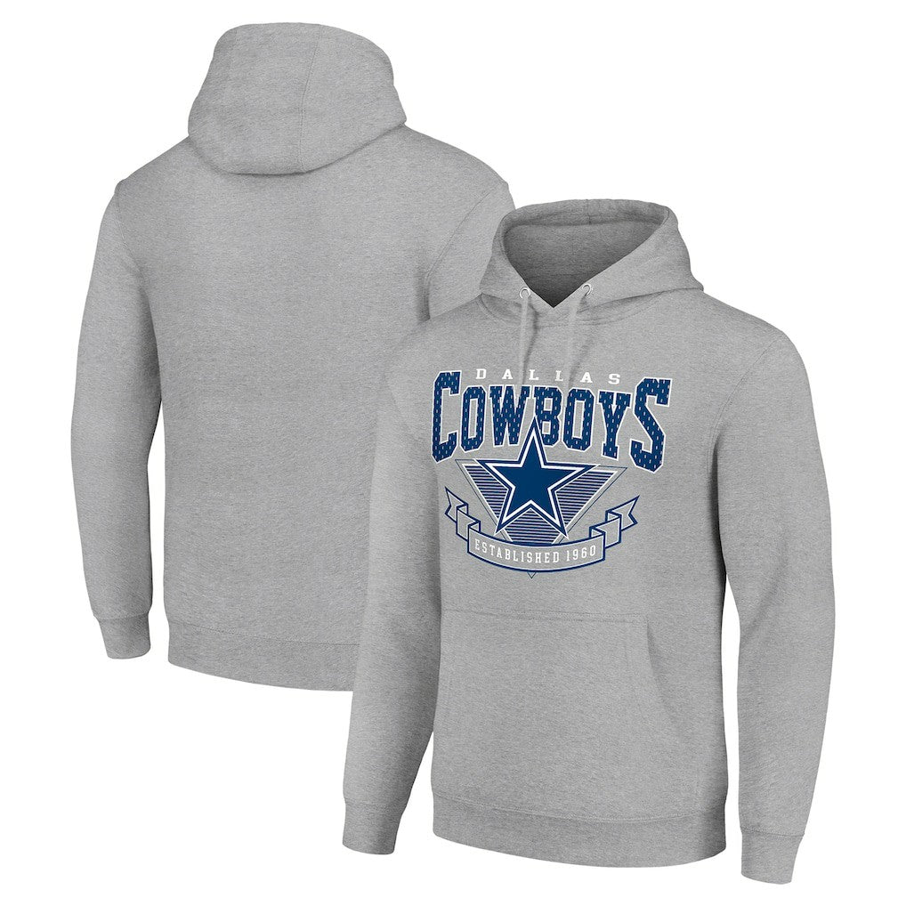 Dallas Cowboys Starter ‘80s Inspired Pullover Hoodie Heather Gray