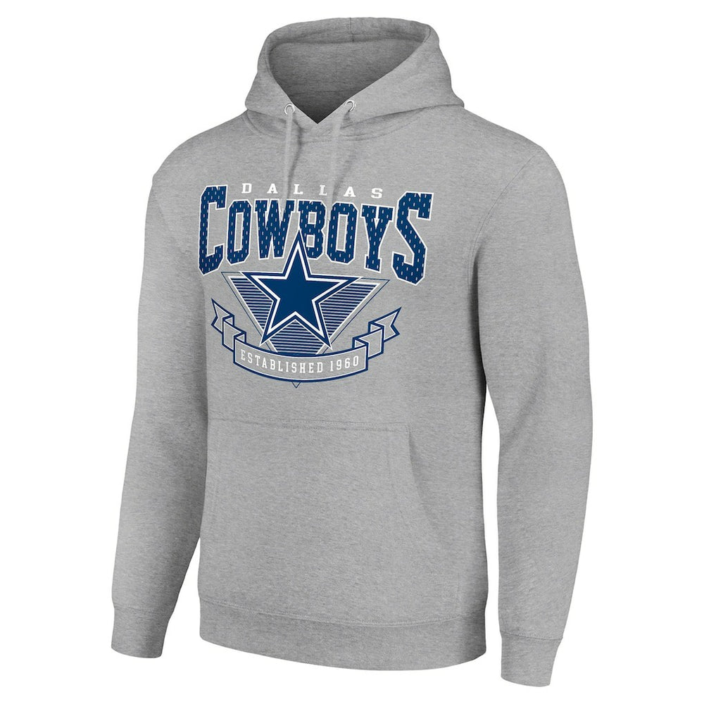 Dallas Cowboys Starter ‘80s Inspired Pullover Hoodie Heather Gray