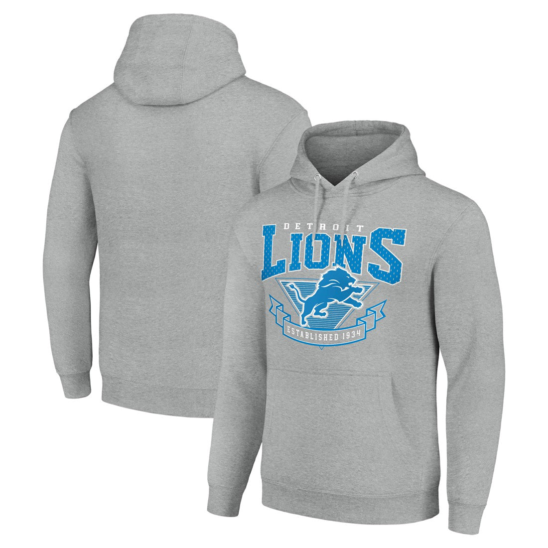 Detroit Lions Starter ‘80s Inspired Pullover Hoodie Heather Gray