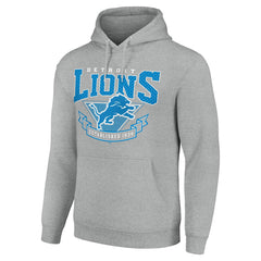 Detroit Lions Starter ‘80s Inspired Pullover Hoodie Heather Gray