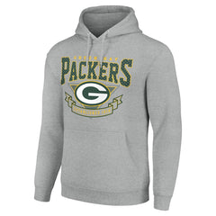 Green Bay Packers Starter ‘80s Inspired Pullover Hoodie Heather Gray