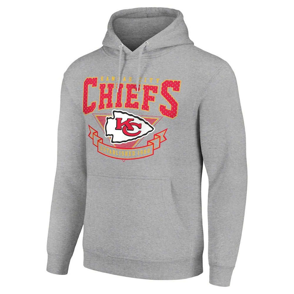 Kansas City Chiefs Starter ‘80s Inspired Pullover Hoodie Heather Gray