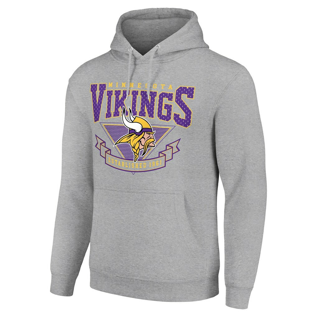 Minnesota Vikings Starter ‘80s Inspired Pullover Hoodie Heather Gray