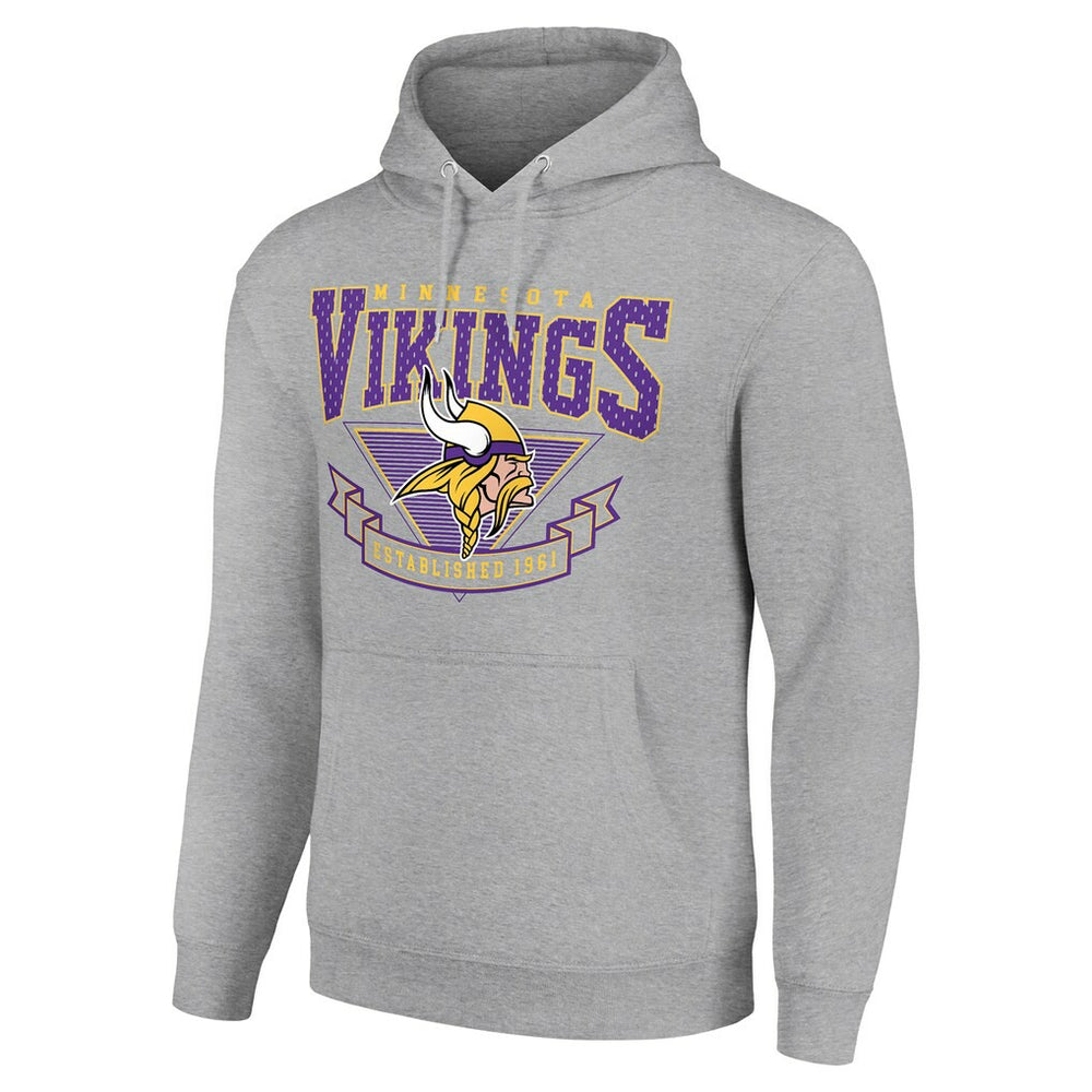 Minnesota Vikings Starter ‘80s Inspired Pullover Hoodie Heather Gray