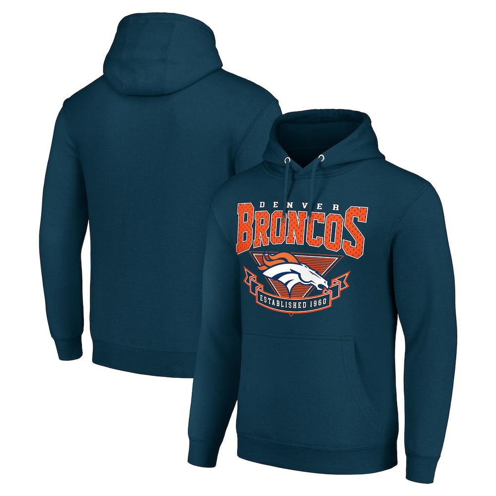 Denver Broncos Starter ‘80s Inspired Pullover Hoodie Navy
