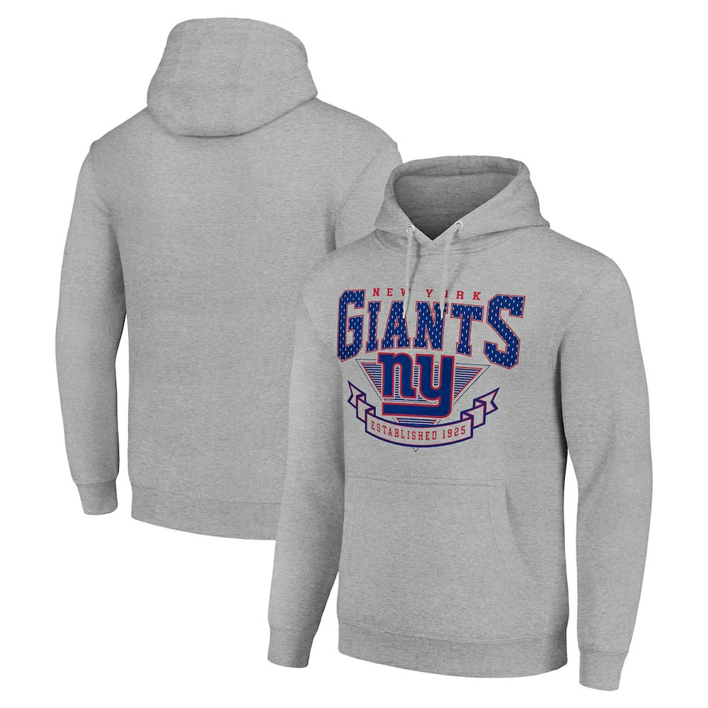 New York Giants Starter ‘80s Inspired Pullover Hoodie Heather Gray
