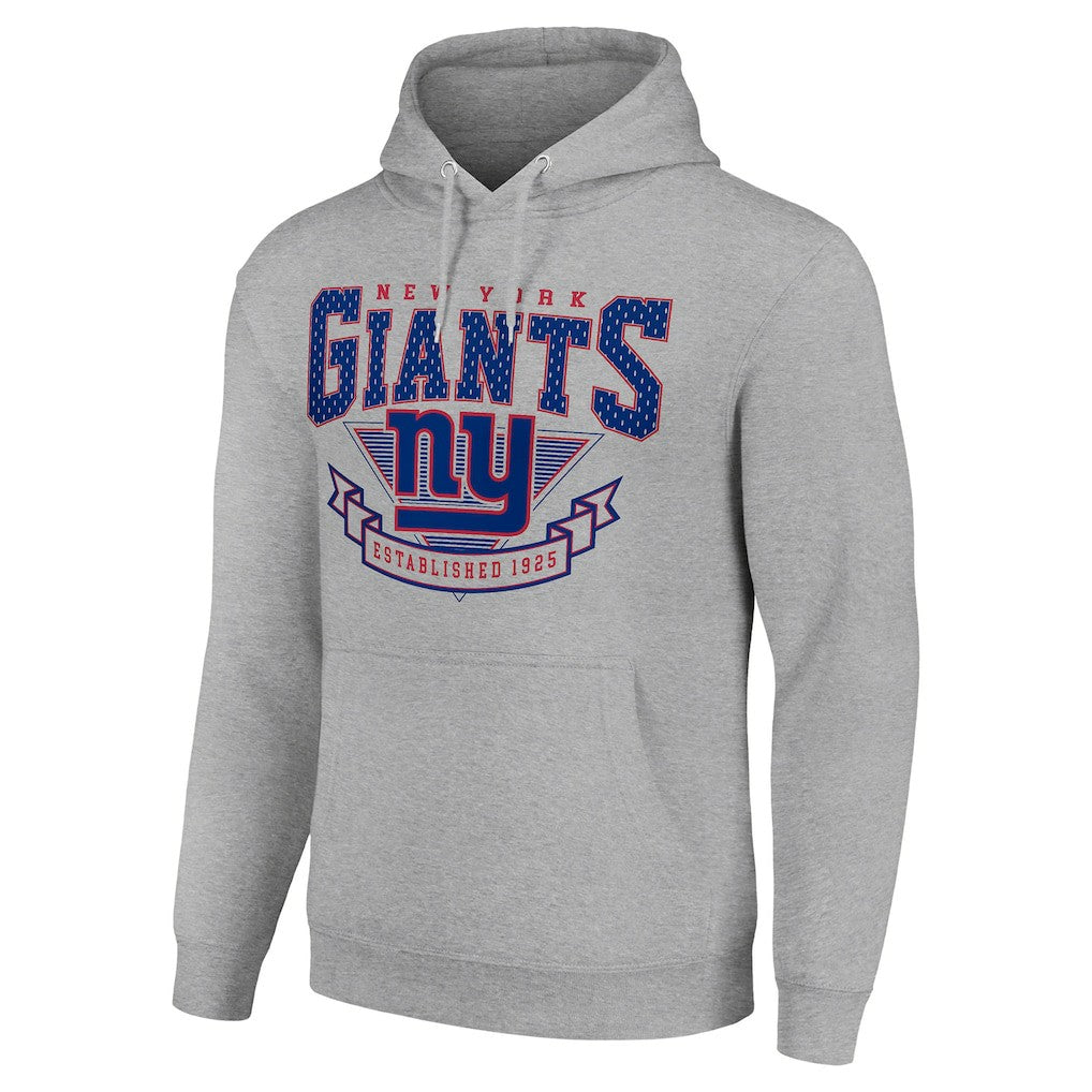 New York Giants Starter ‘80s Inspired Pullover Hoodie Heather Gray