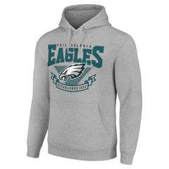 Philadelphia Eagles Starter ‘80s Inspired Pullover Hoodie Heather Gray