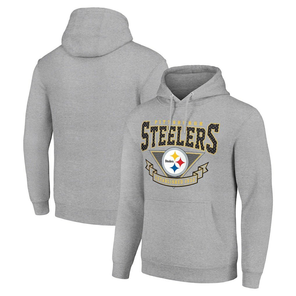 Pittsburgh Steelers Starter ‘80s Inspired Pullover Hoodie Heather Gray