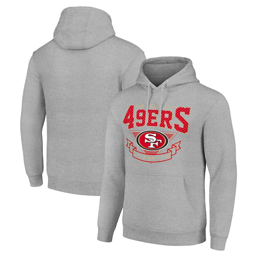 San Francisco 49ers Starter ‘80s Inspired Pullover Hoodie Heather Gray