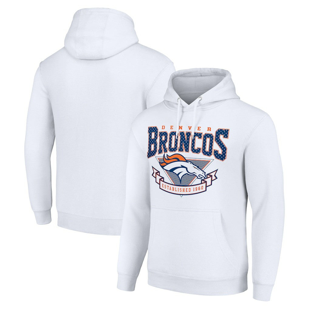 Denver Broncos Starter ‘80s Inspired Pullover Hoodie White