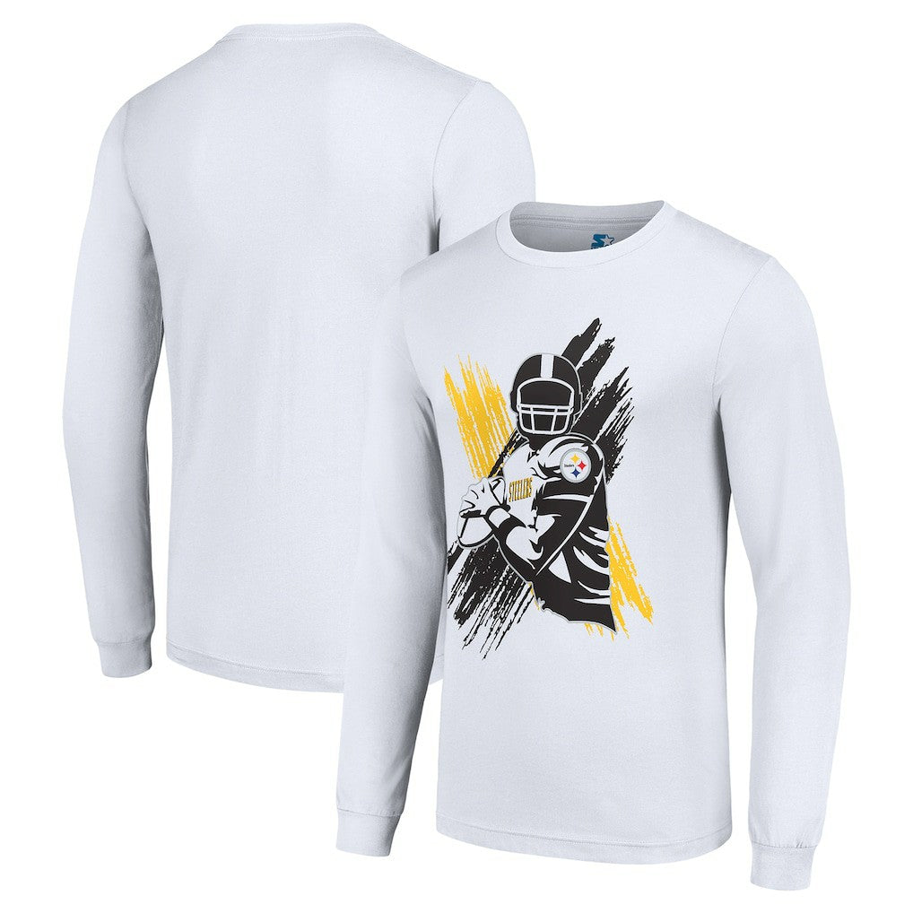 Pittsburgh Steelers Starter Player X Logo Graphic Long Sleeve T-Shirt White