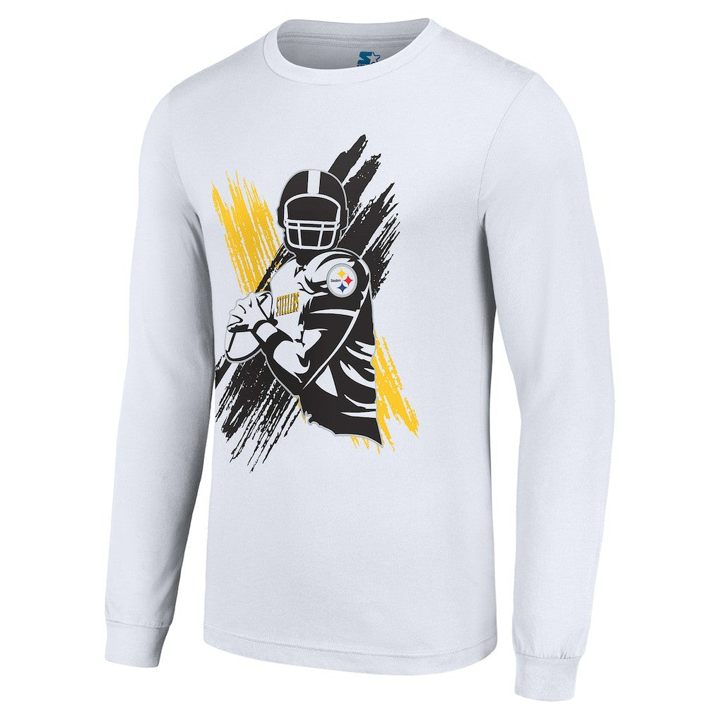 Pittsburgh Steelers Starter Player X Logo Graphic Long Sleeve T-Shirt White