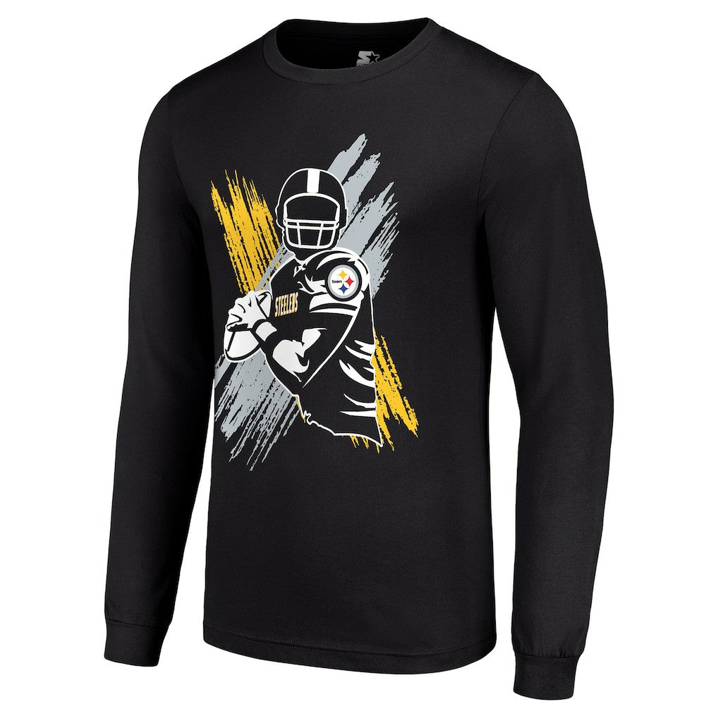 Pittsburgh Steelers Starter Player X Logo Graphic Long Sleeve T-Shirt Black