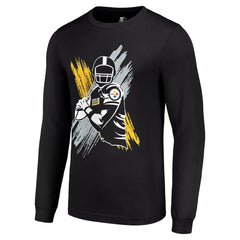 Pittsburgh Steelers Starter Player X Logo Graphic Long Sleeve T-Shirt Black