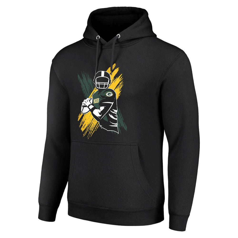 Green Bay Packers Starter Player X Fleece Pullover Hoodie Black