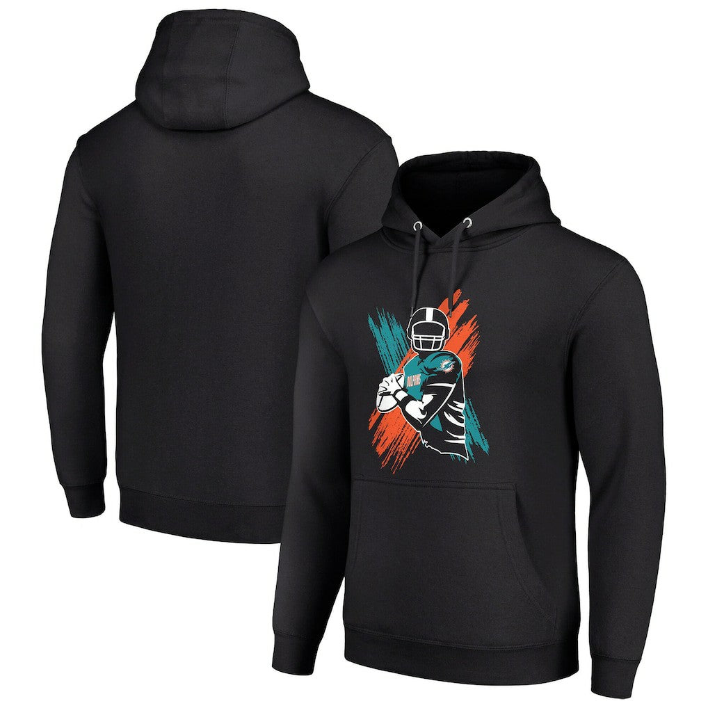 Miami Dolphins Starter Player X Fleece Pullover Hoodie Black