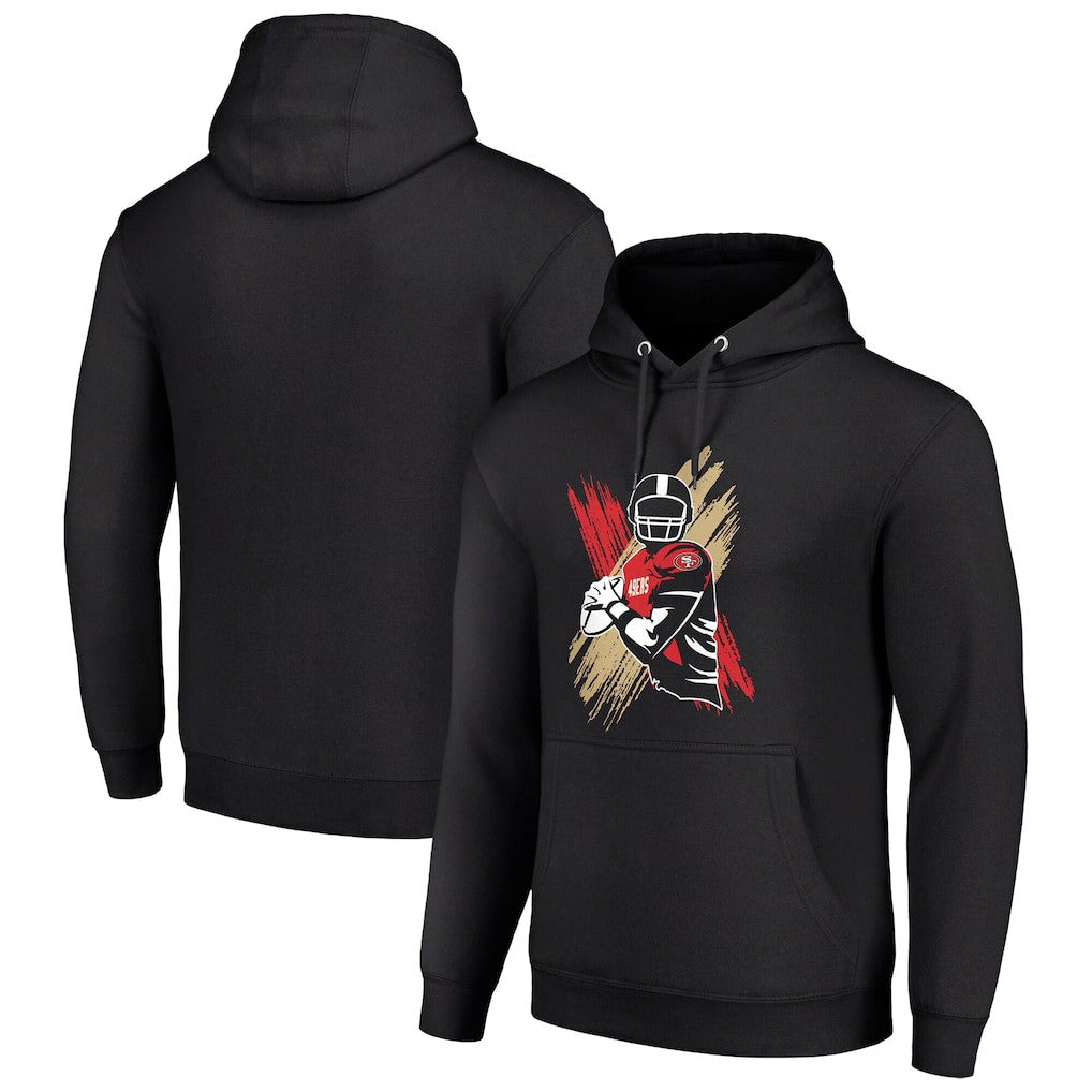 San Francisco 49ers Starter Player X Fleece Pullover Hoodie Black