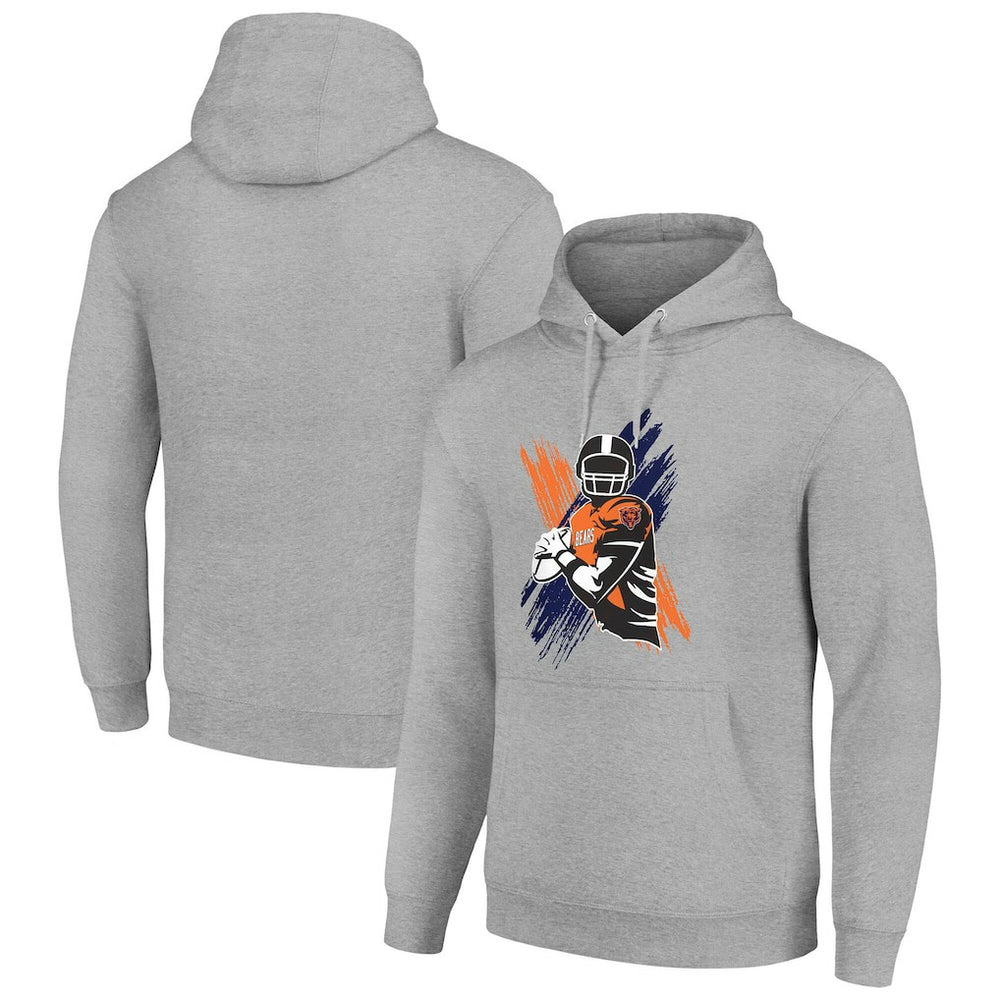 Chicago Bears Starter Player X Fleece Pullover Hoodie Heather Gray